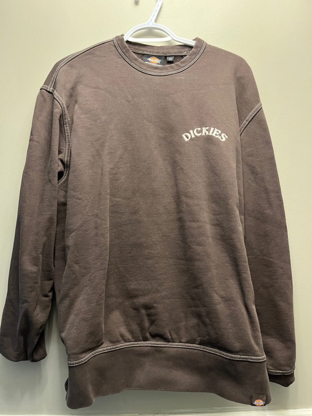 Dickies Brown Crewneck Sweatshirt with Chest Logo